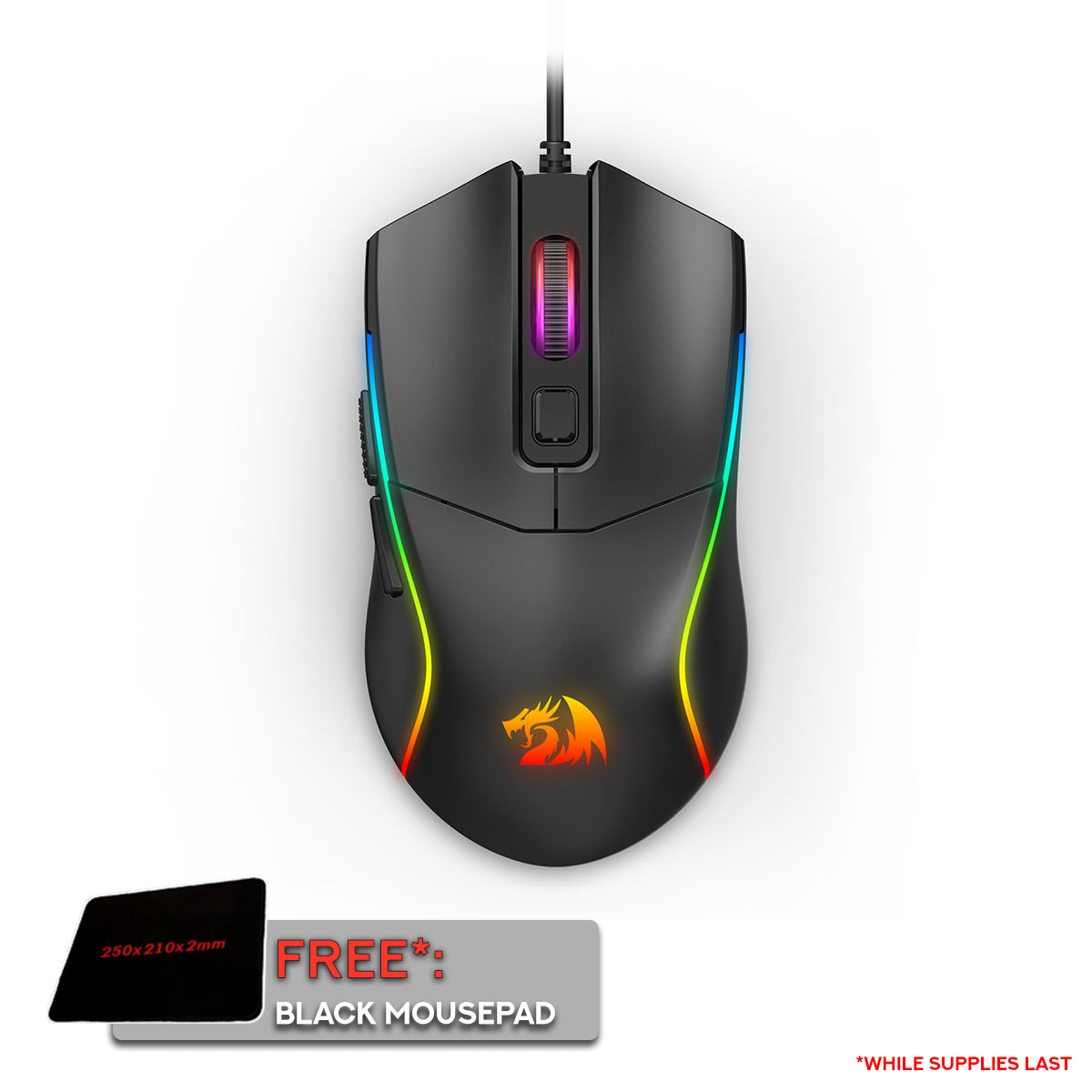 Redragon Bat M731 RGB 10000DPI Wired Gaming Mouse (Black)