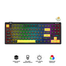 Redragon OTIIM Pro 3-Modes Connectivity 87 Keys Gasket Mechanical Keyboard (Black/Grey/Yellow) (K729BCY-RGB-PRO)