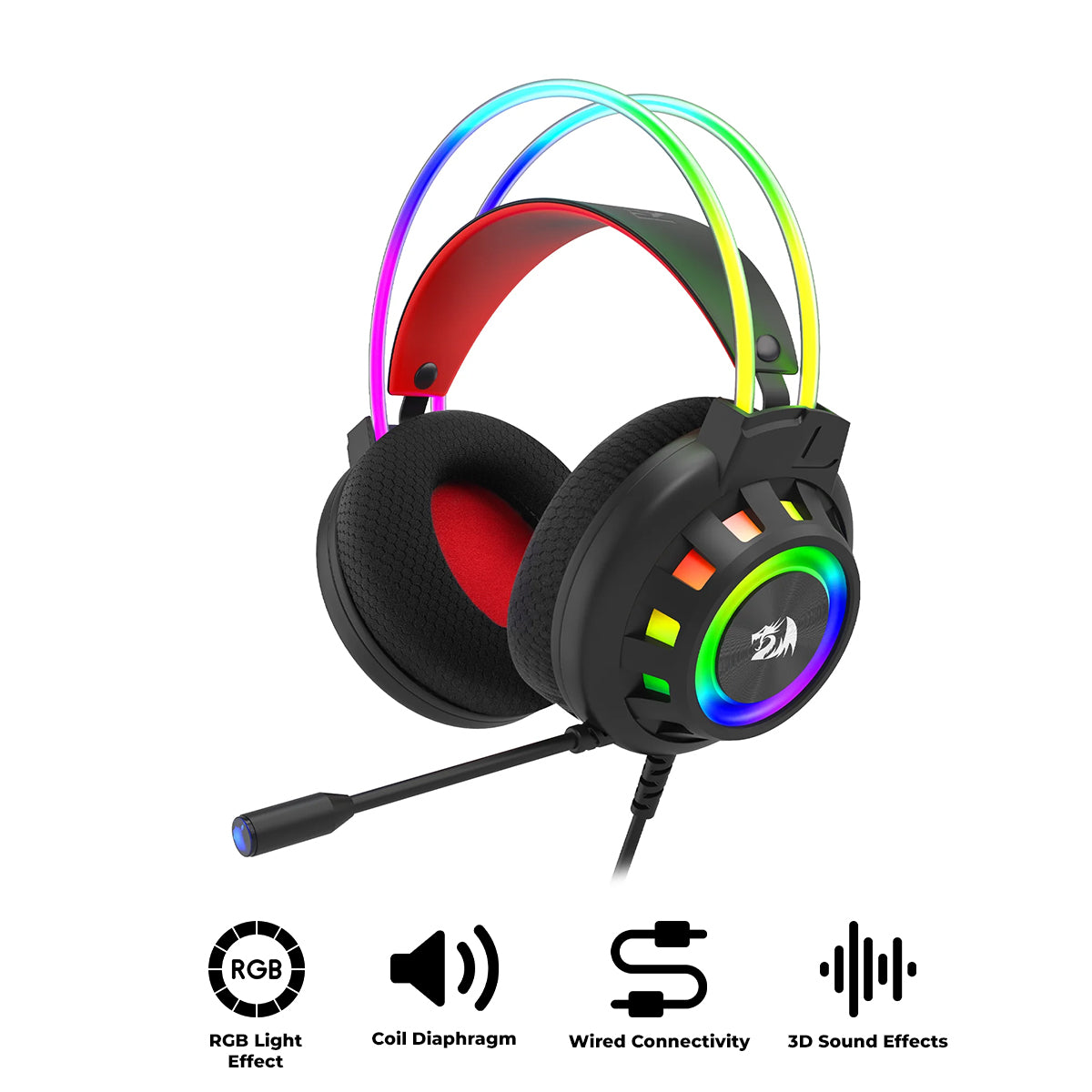 Redragon Circa H281 RGB Wired Gaming Headset (Black)