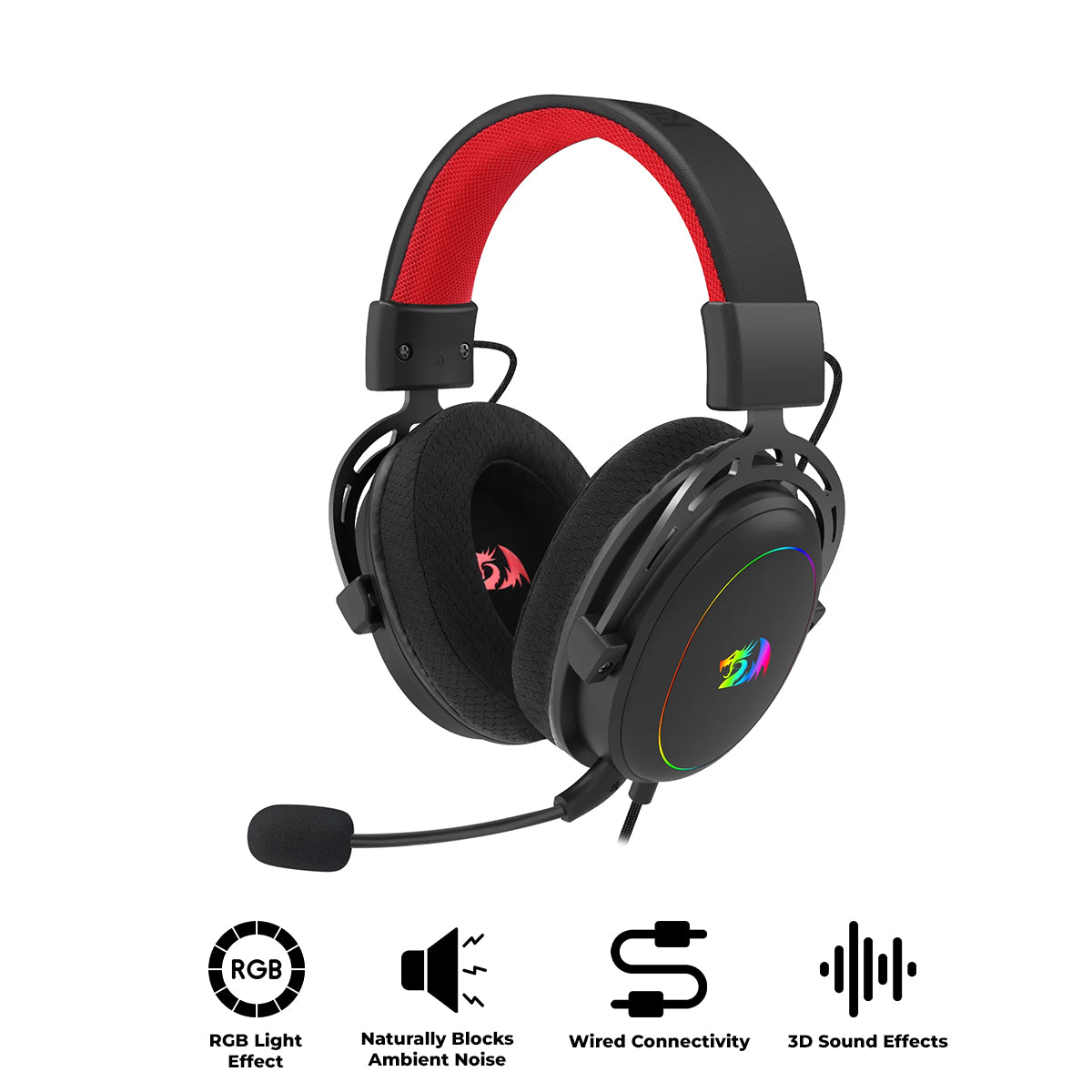 Redragon Cragblade H541-RGB Wired Virtual 7.1 Sound Gaming Headset (Black)