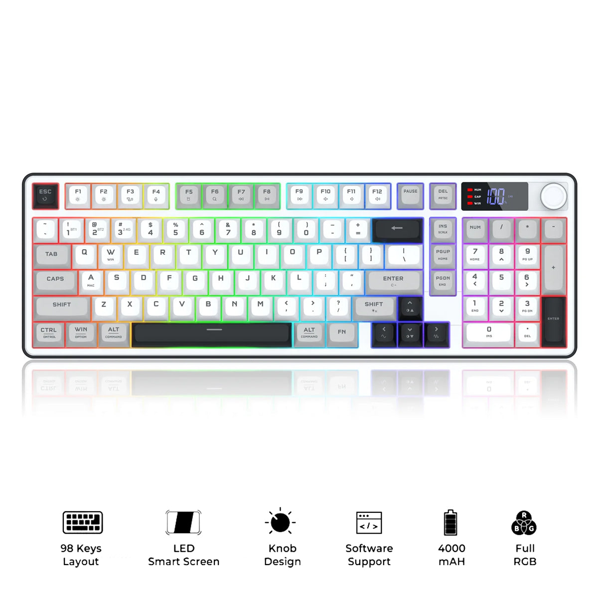 Redragon Aria Pro K527WGL Tri-Mode Ultra-Quiet Membrane RGB Keyboard