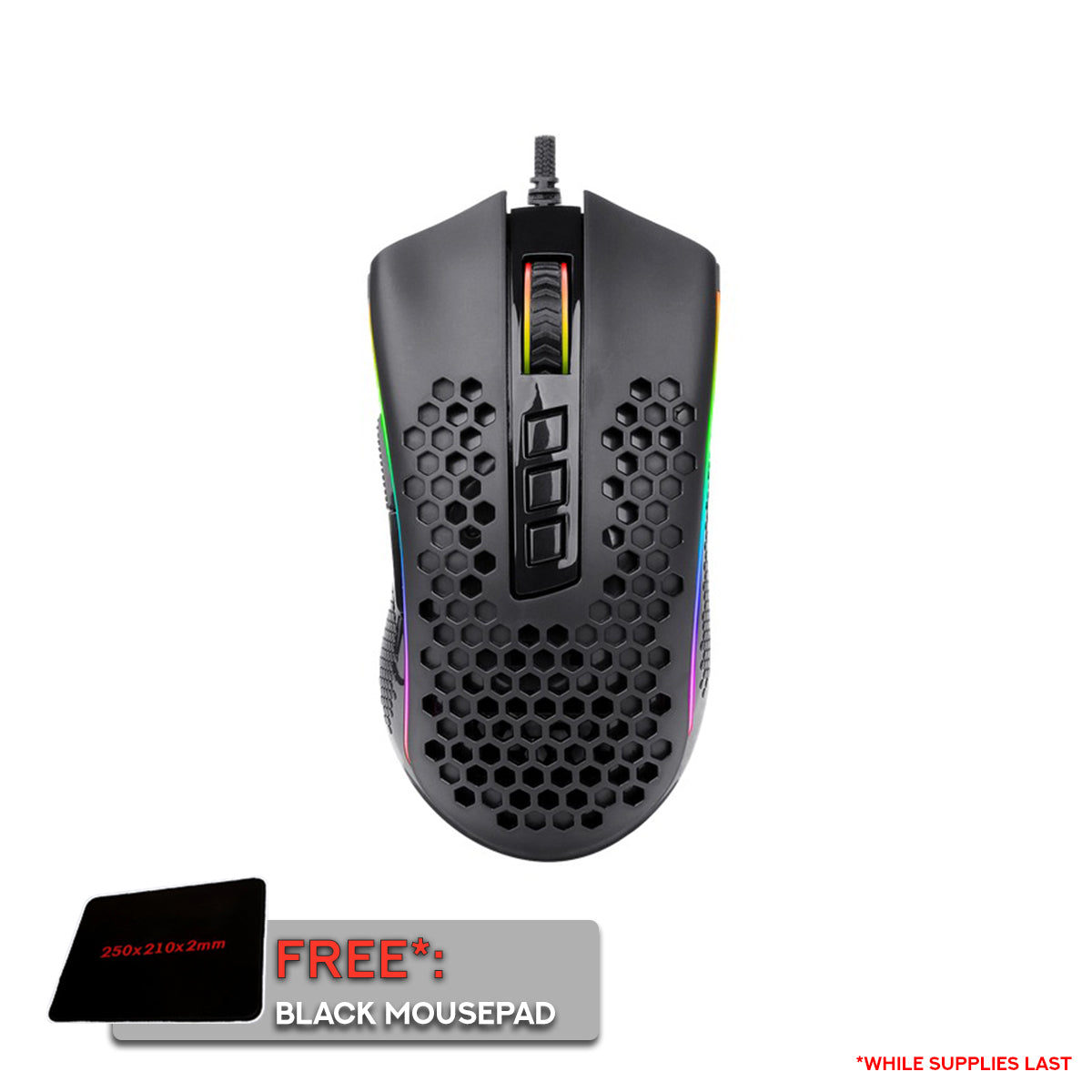 Redragon Storm Honeycomb RGB Gaming Mouse for Battlegrounds (M808-RGB)