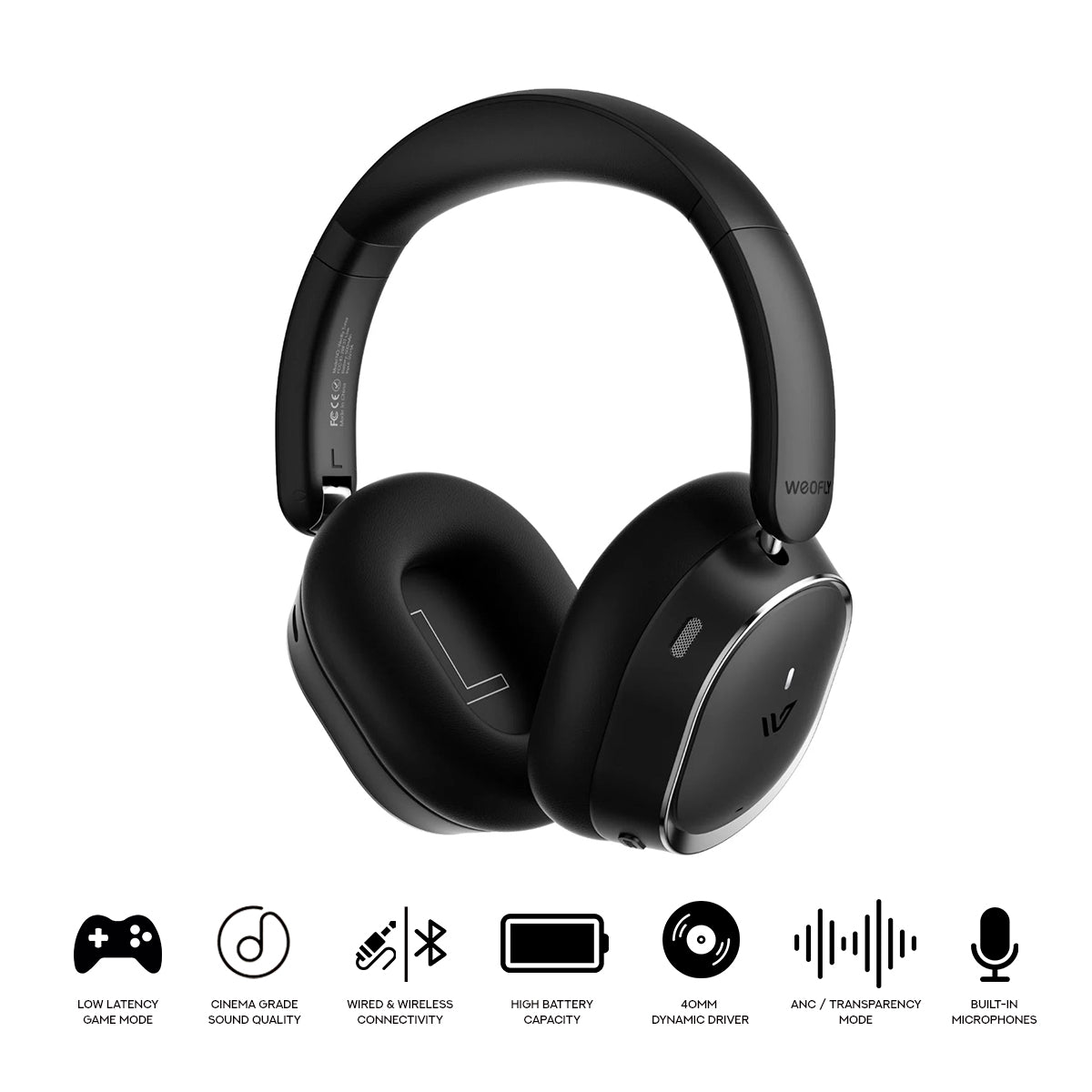 Weofly Tuner ANC Headphone (Black) (WFTN110BL)
