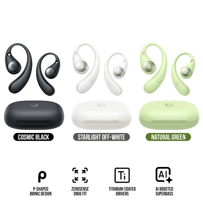 Baseus Eli Sport 2 Open-Ear True Wireless Earbuds (Cosmic Black, Starlight Off-White, Natural Green)