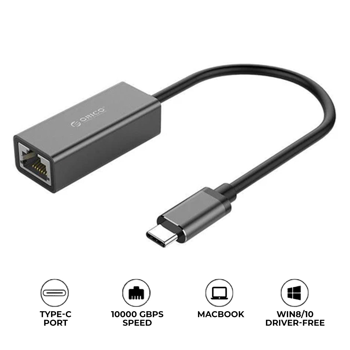 ORICO Type-C To Gigabit Ethernet Adapter (Black) (XC-R45-V1) - DataBlitz