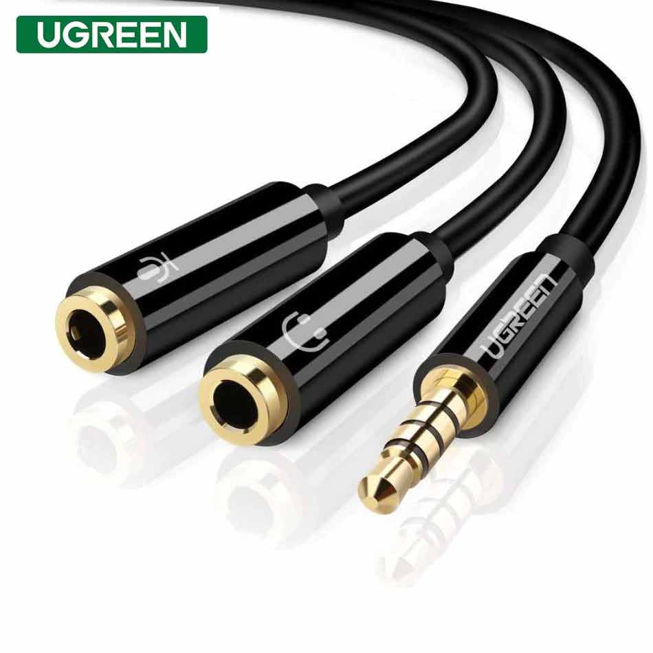 UGREEN 3.5mm Male To 2 Female Audio Cable Abs Case (Black) (AV141/30620) - DataBlitz