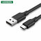 Ugreen USB-A 2.0 To USB-C Cable Nickel Plating 0.25M (Black)