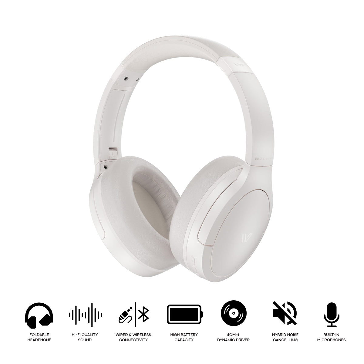 Weofly Live ANC Headphone (Beige) (WFLV675BG)