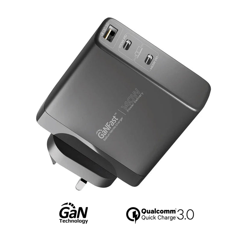 Promate GaNCharge-140W 140W Power Delivery 3.1 GaN Charger (Black)