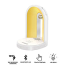 Promate Globe-Qi Multi-Functional LED Lamp Bluetooth Speaker with 15W Wireless Charger