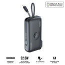 Promate PowerPack-10i Ultra-Compact Fast-Charging Power Bank with AC Charger, Apple Watch Charger & Built-In Lightning Cable