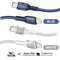 Promate FletchLink-Ci Tough-Built 27W Power Delivery 120cm USB-C to Lightning Cable (Blue, Grey)