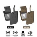 Promate HushTag Anti-Loss Slim Leather Luggage Tag with Smart Tracking