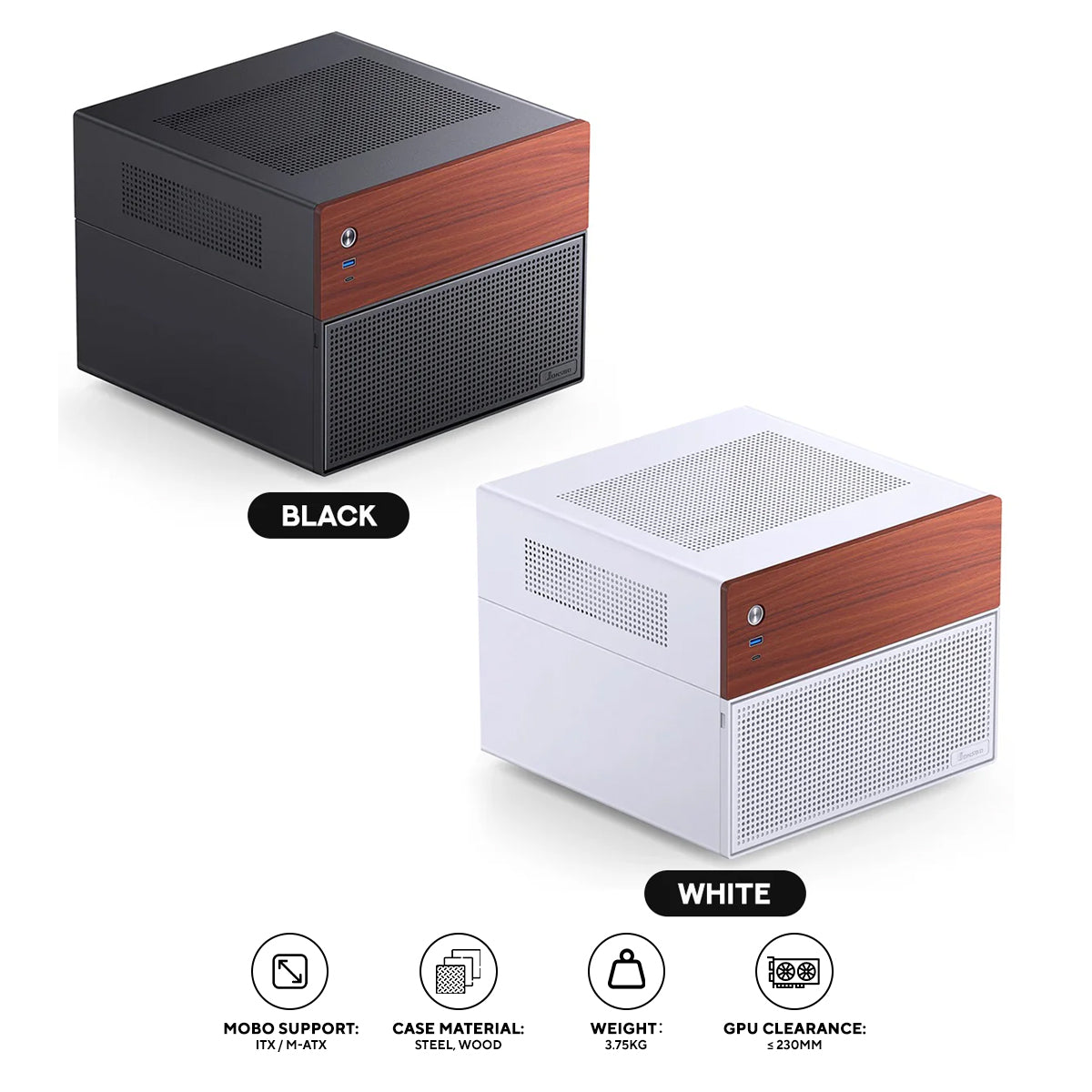 Jonsbo N4 NAS Computer Case (Black, White)