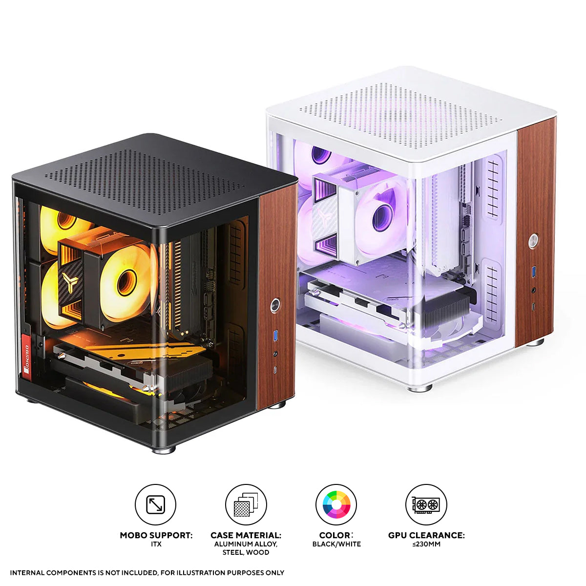 Jonsbo TK-0 ITX Separated Cabinet Computer Case (Black, White)