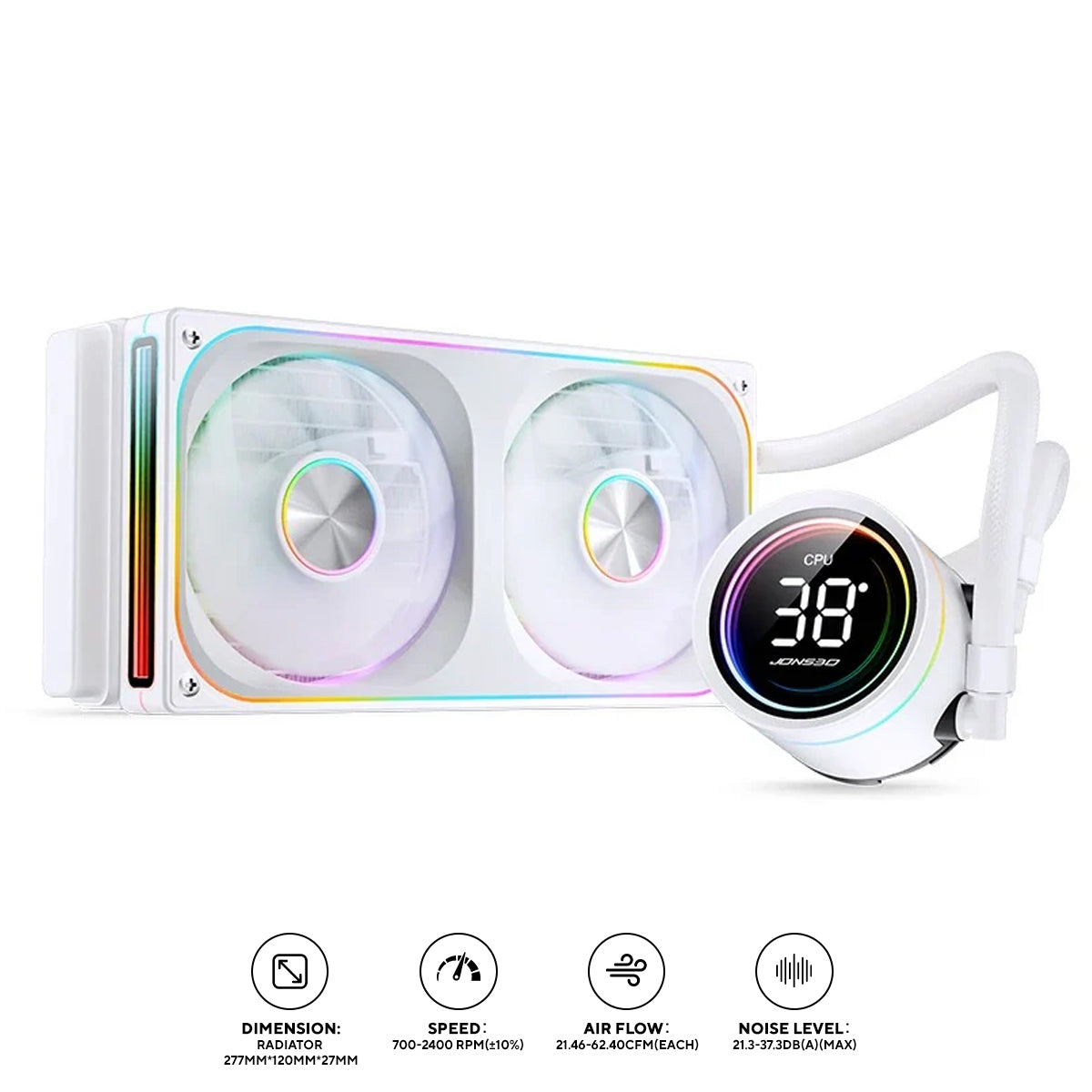 Jonsbo TH-240 ARGB 240MM Water/Liquid CPU Cooler (White)