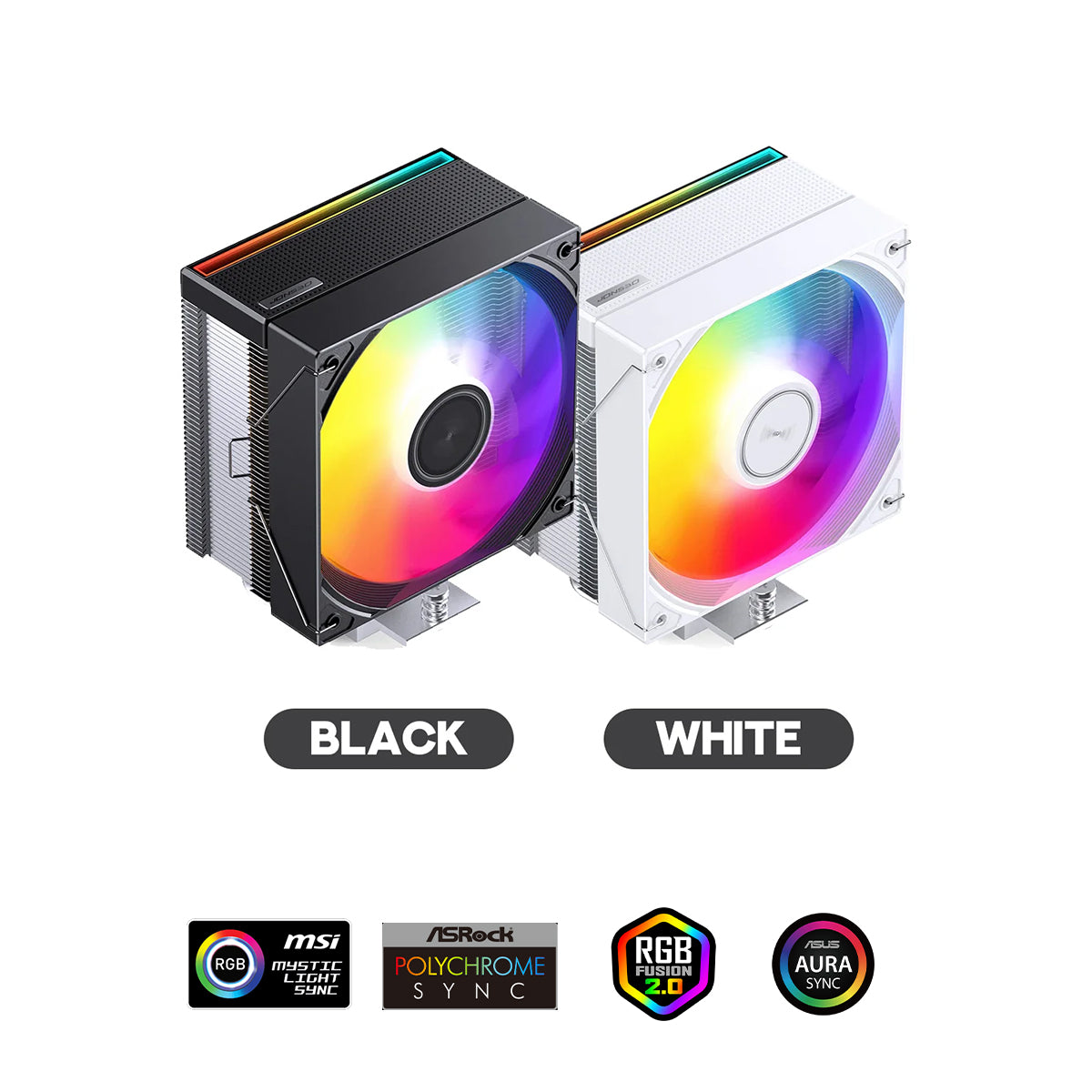 Jonsbo CB40 ARGB Single-Tower CPU Cooler (Black, White)