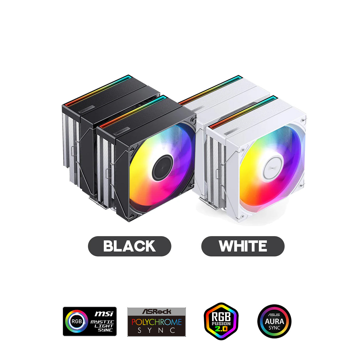 Jonsbo CB80 ARGB Dual-Tower CPU Cooler (Black, White)
