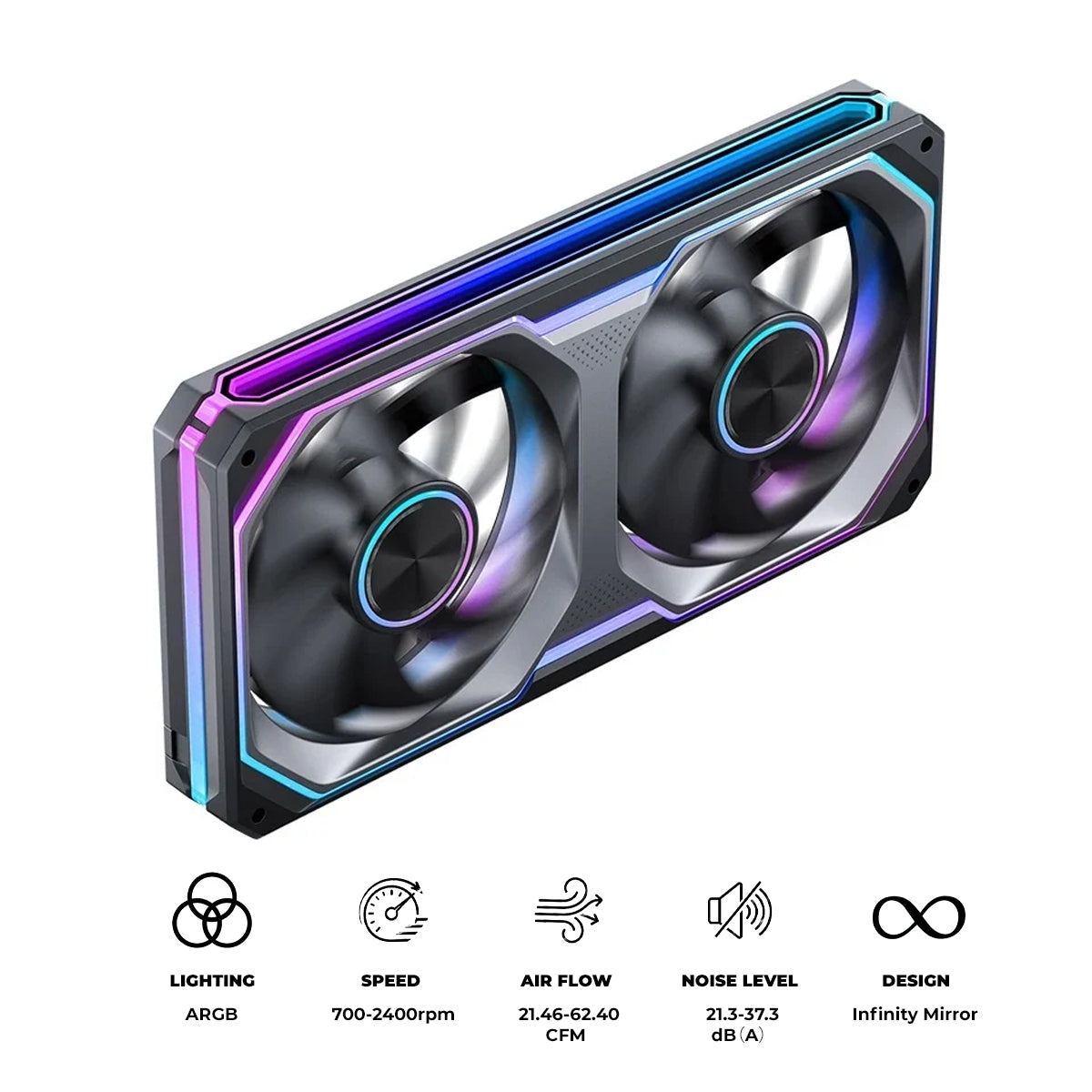 Jonsbo XA-240B 240mm ARGB Infinity Mirror Series Fan (Black)
