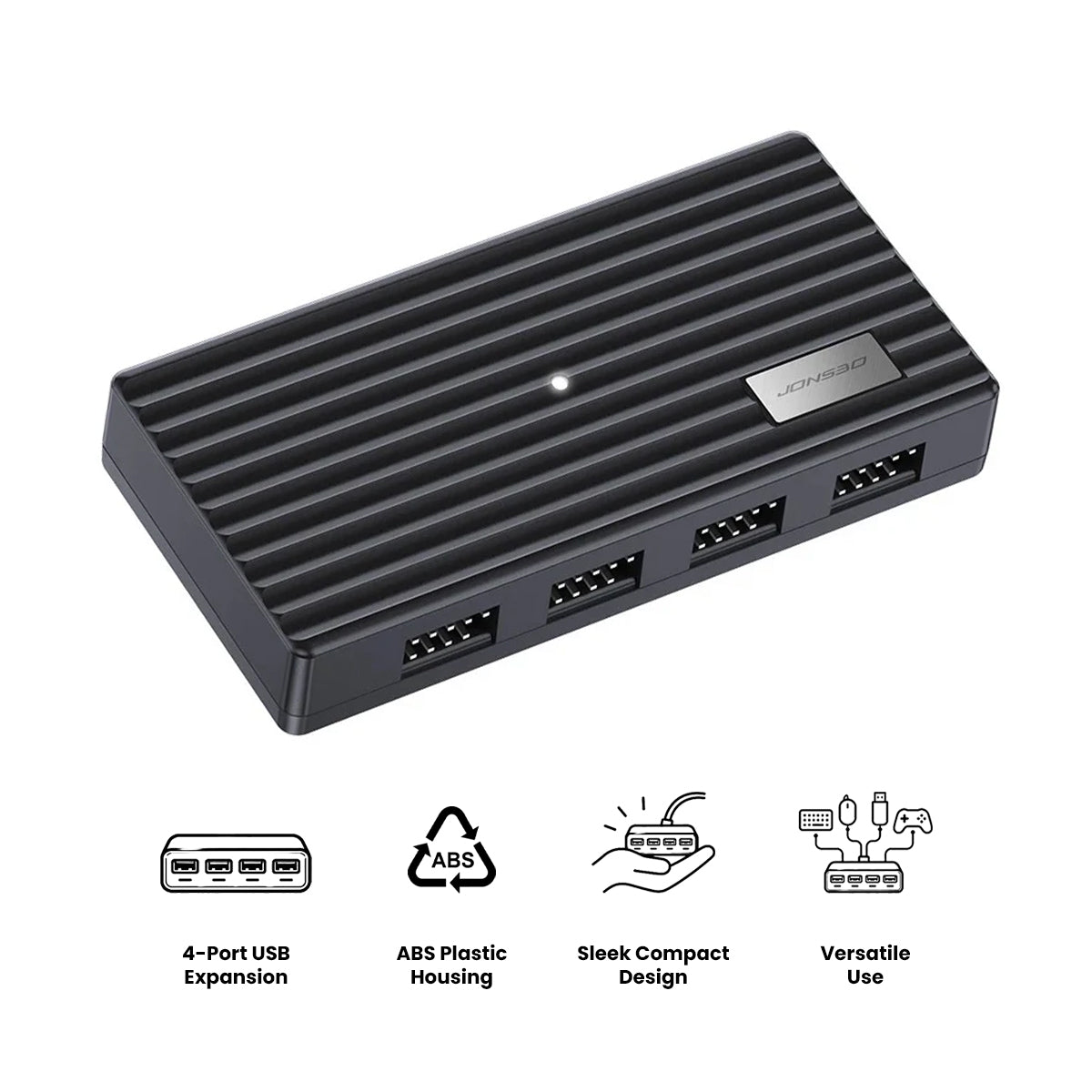 Jonsbo H4 4-Port USB Hub (Black)