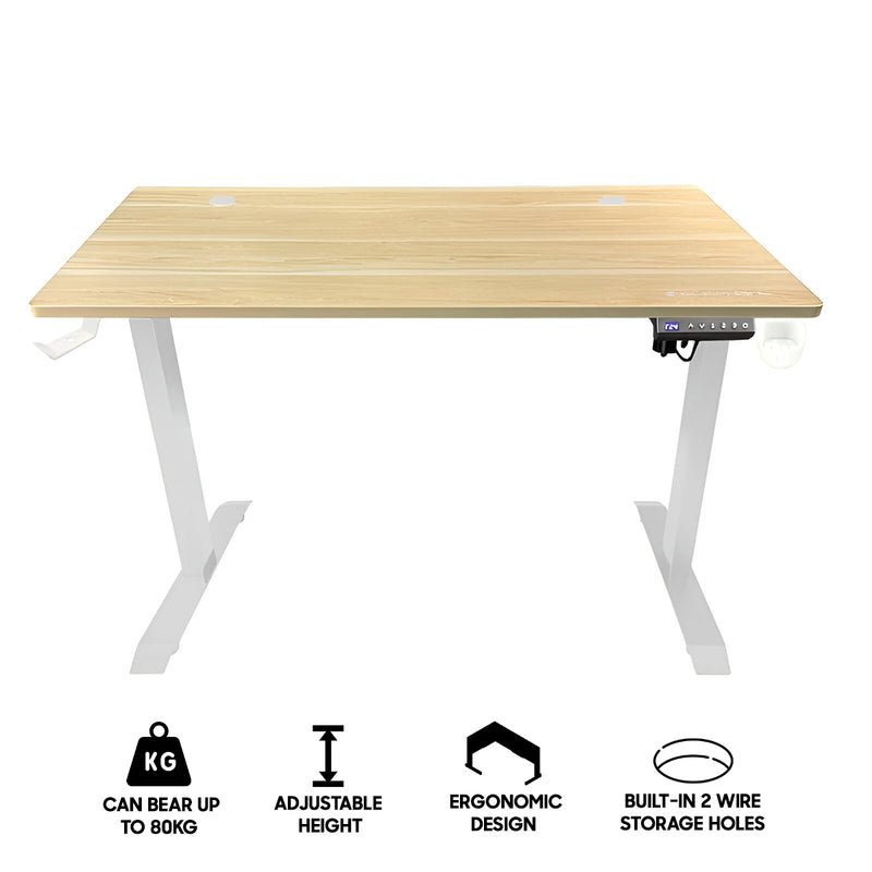 Elephant Dragonwar E-T015 Moving Height Computer/ Gaming Table (Wood White) (E-T015-WH)