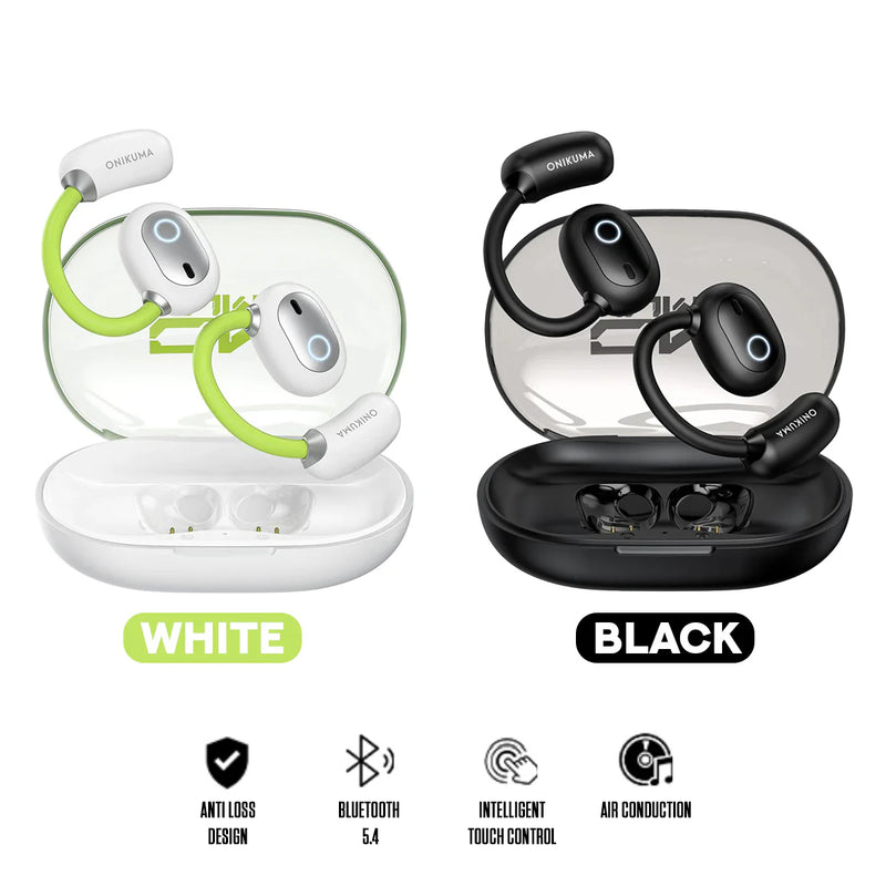 Onikuma T25 Wireless Earphones (White, Black)