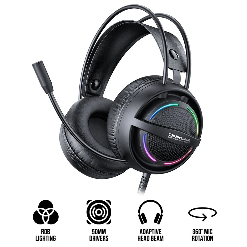 Onikuma X88 RGB Wired Gaming Headphone (Black)