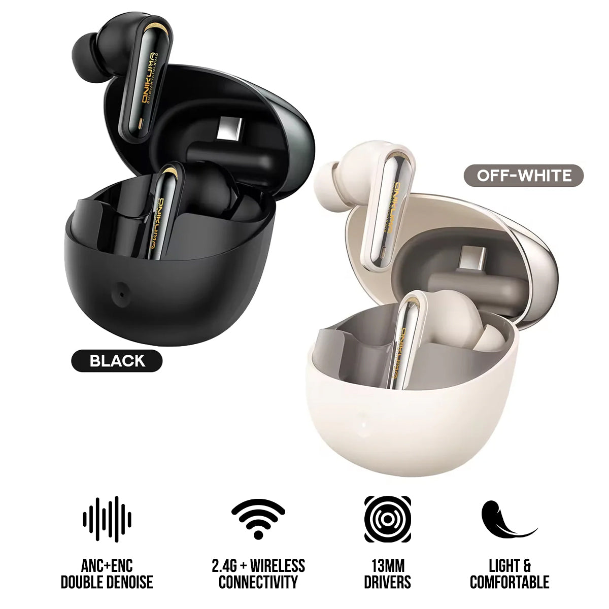 Onikuma TX610 Dual Mode Gaming Earbuds with ANC + ENC