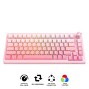 Onikuma MT707 Tri-Mode RGB 81 Keys Mechanical Keyboard with Creative Doll Knob (Pink)