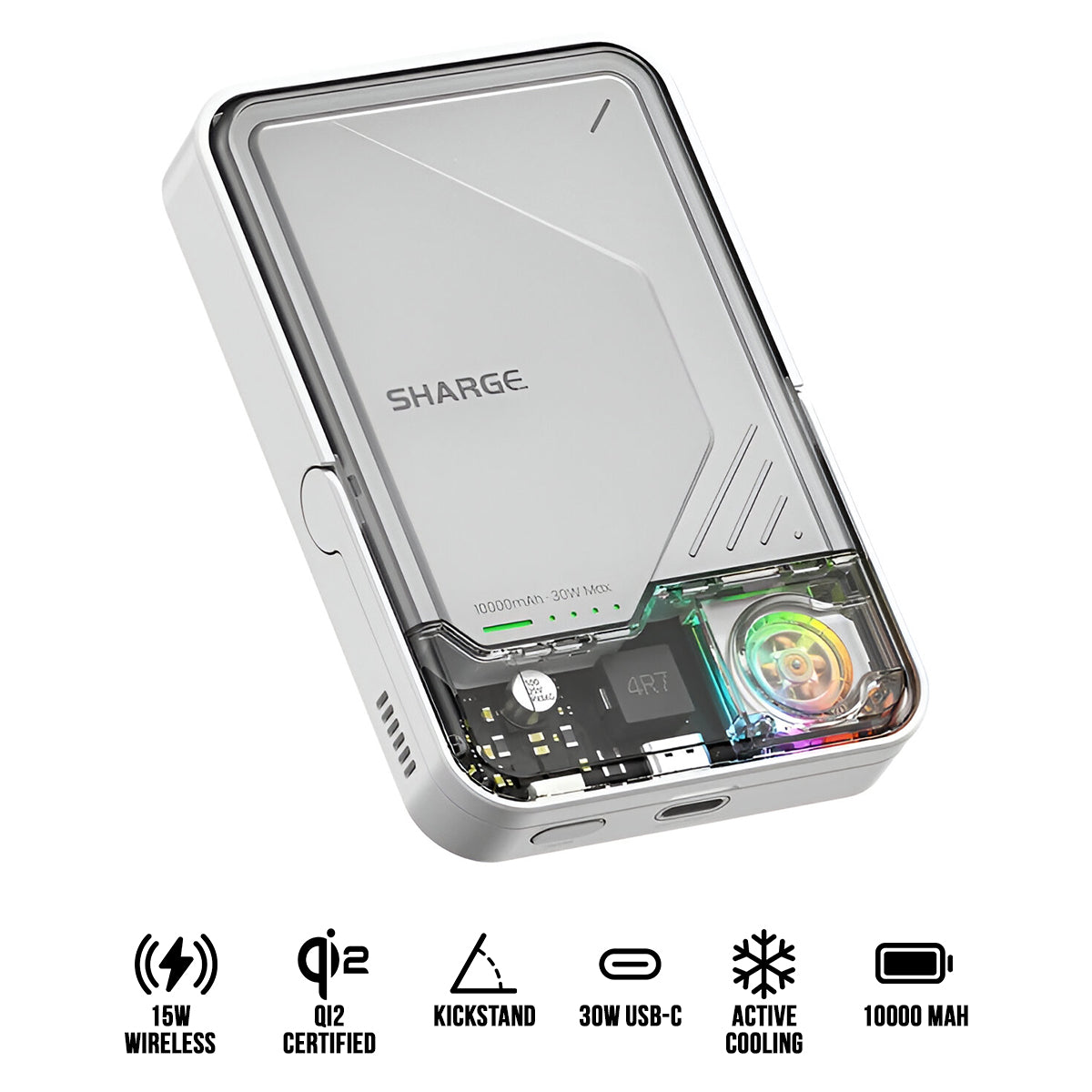 Sharge ICEMAG 2 Power Bank Wireless Charging 10000mAh 30W with Active Cooling (M2)
