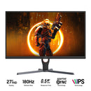 AOC 27G11E/71 27" FHD (1920x1080) 180Hz 0.5ms Adaptive Sync IPS Gaming Monitor (Black/Red)