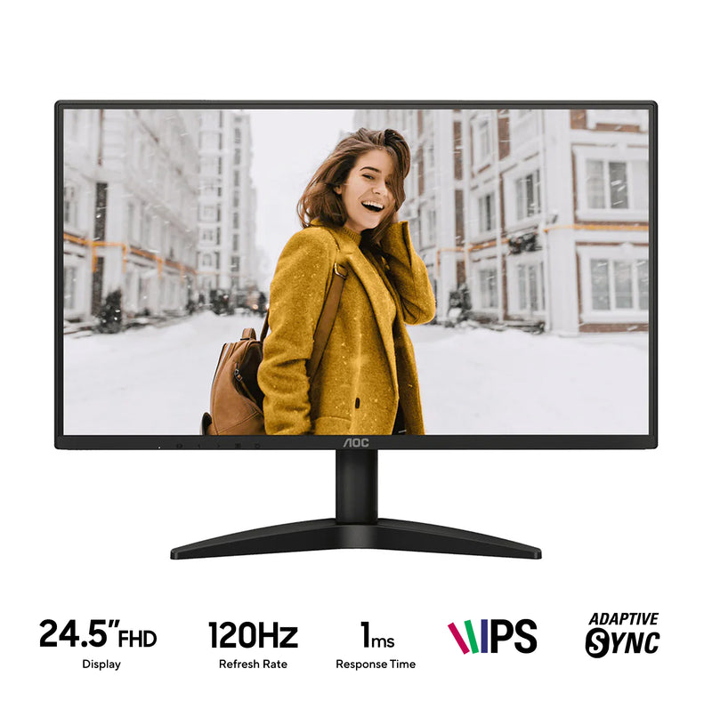AOC 25B36H3/71 24.5" FHD (1920X1080) 120Hz 4ms GTG / 1MS MPRT Adaptive Sync IPS 3-Sided Frameless Monitor