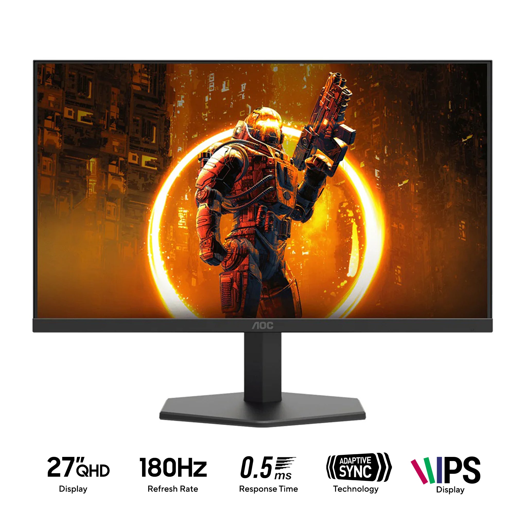 AOC Q27G11E/71 27" QHD (2560x1440) 180Hz 0.5ms (MPRT) / 1ms (GTG) Adaptive Sync Fast IPS Gaming Monitor (Black/Red)