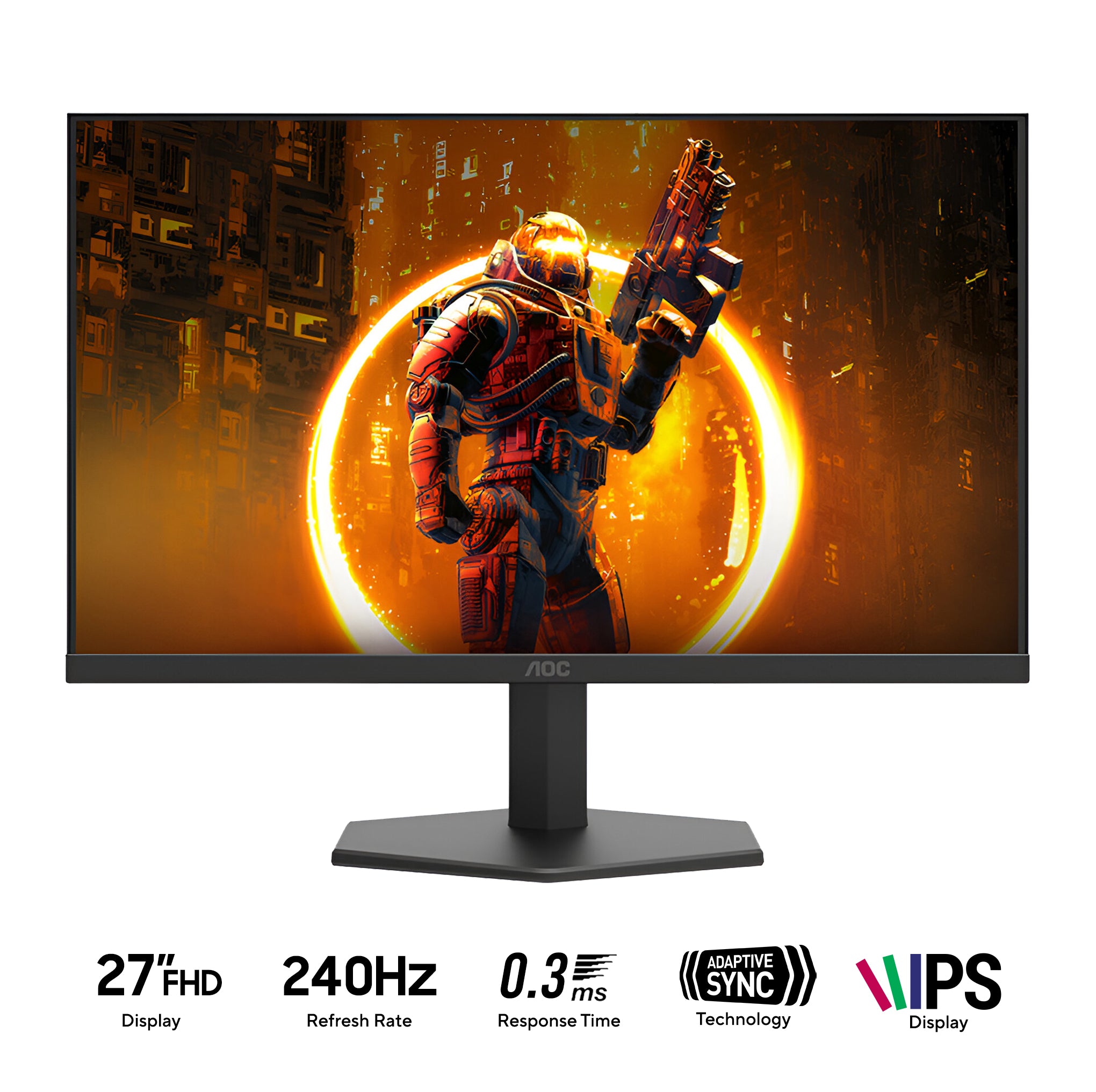 AOC 27G11ZE2/71 27" FHD (1920X1080) 240Hz 0.3ms AdaptiveSync IPS Gaming Monitor (Black/Red)