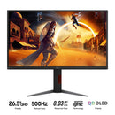 AOC Q27G4KD 26.5" QHD (2560x1440) 500Hz 0.03ms Adaptive-Sync QD-OLED Gaming Monitor with Tilt, Height & Swivel Adjustment (Black/Red)