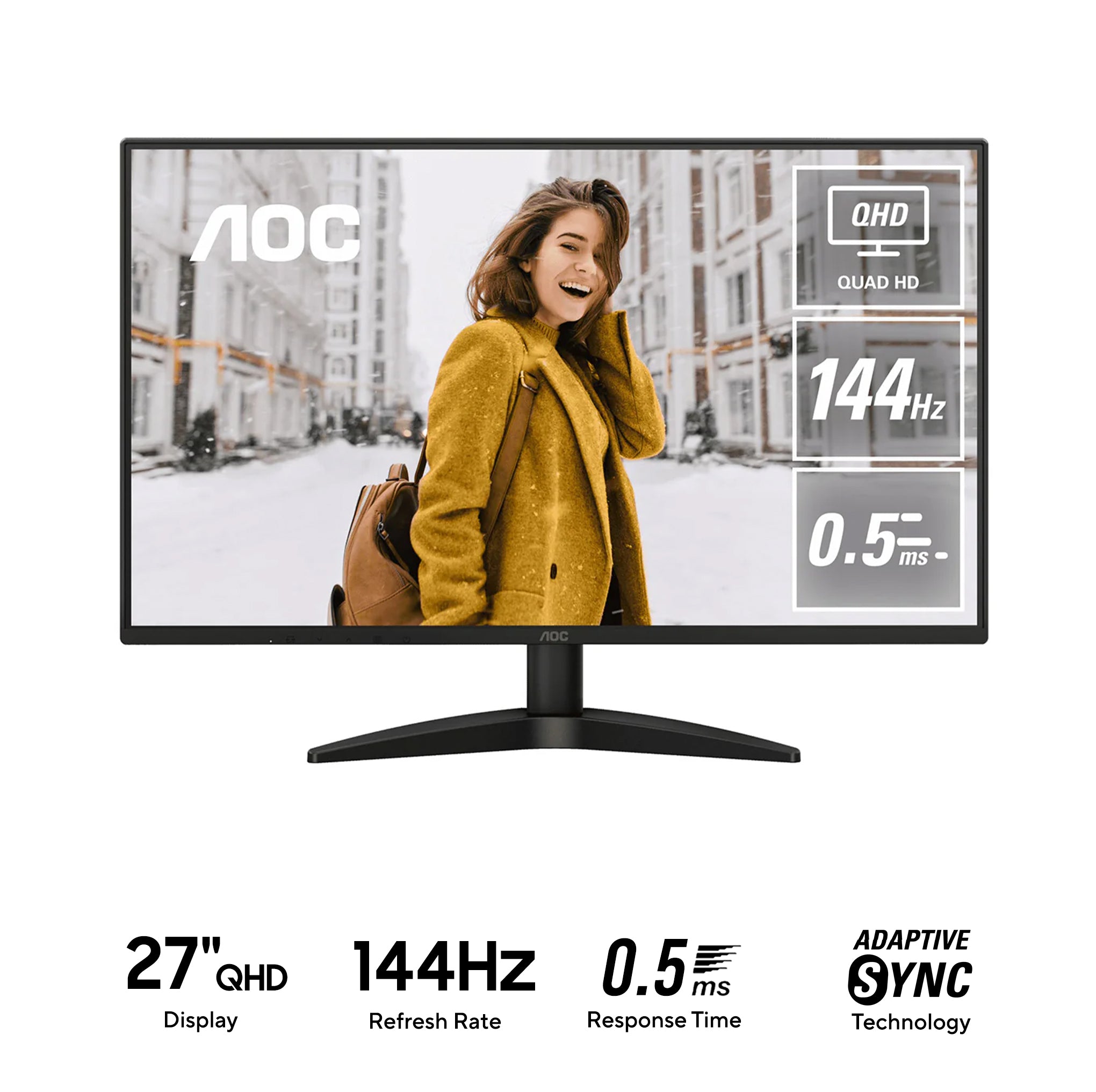 AOC Q27B36X/71 27" QHD (2560x1440) 144Hz 0.5ms IPS Adaptive Sync Monitor with Tilt Adjustment