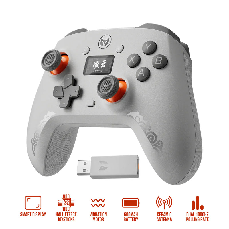 Bigbig Won Mojhon Aether Dual 1000Hz Polling Rate w/ Smart Display Hall Effect Wireless Game Controller for Switch / Win 10&11 / Android / iOS