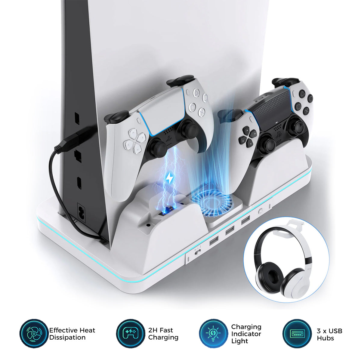 IINE Cooling Charging Station for PS5/PS5 Slim/PS5 Pro (L1061)