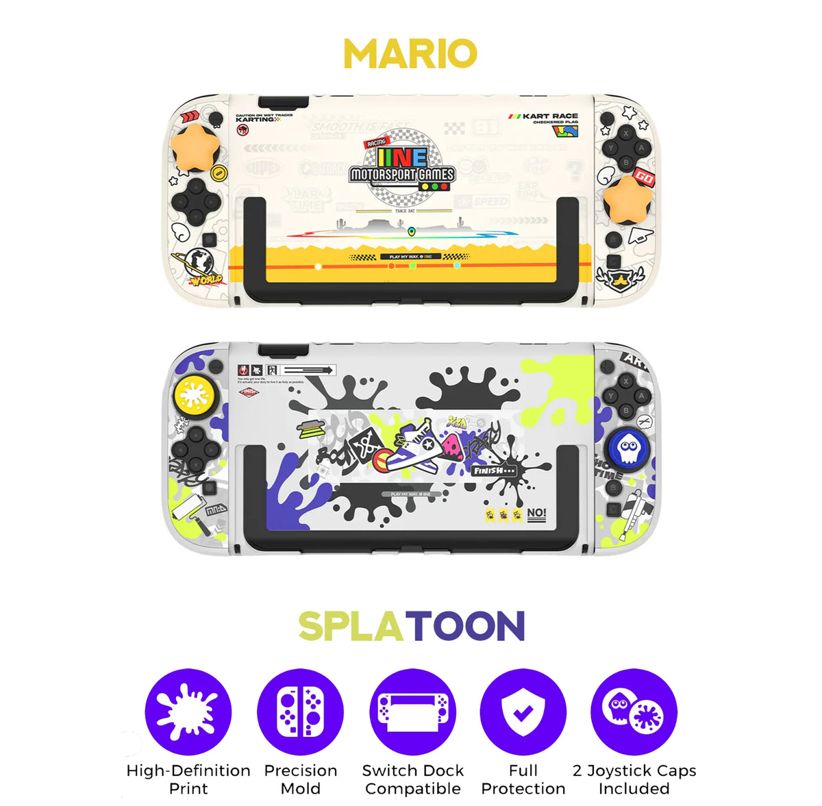 IINE PC Protective Case Set for Nintendo Switch 2 (Mario, Splatoon) (L1167, L1166)