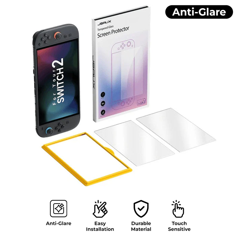 JSAUX Ultra Clear Anti-Glare Matte Tempered Glass Screen Protector 2-Pack for Nintendo Switch 2 (GP0124)