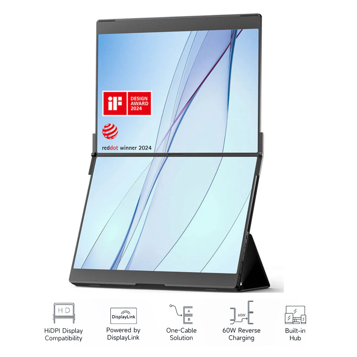 JSAUX FlipGo Pro 13.5" 2256x1504 Dual Stacked Portable Monitor (Black) (PM0201)