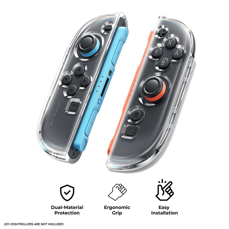 JSAUX Joy-Con Ergonomic Controller Full-Coverage Case for Nintendo Switch 2 (Transparent Grey) (PC0119)