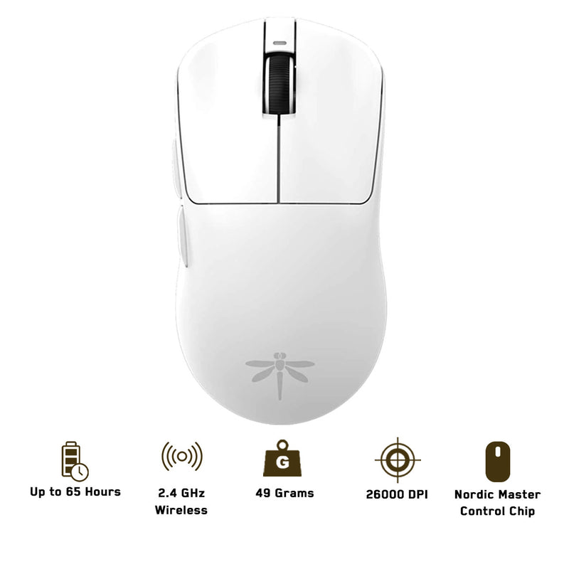 VGN Dragonfly F1 Pro Wireless Gaming Mouse (White)