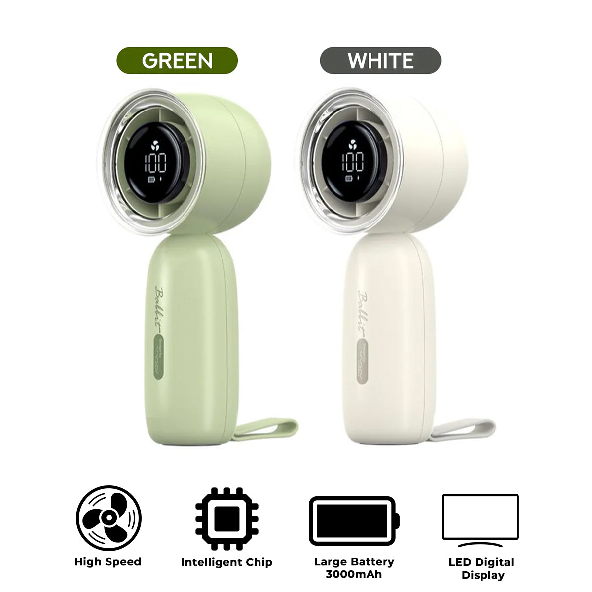 Vyvylabs Babbit High Speed 13000RPM Handheld Fan 3000mAh
