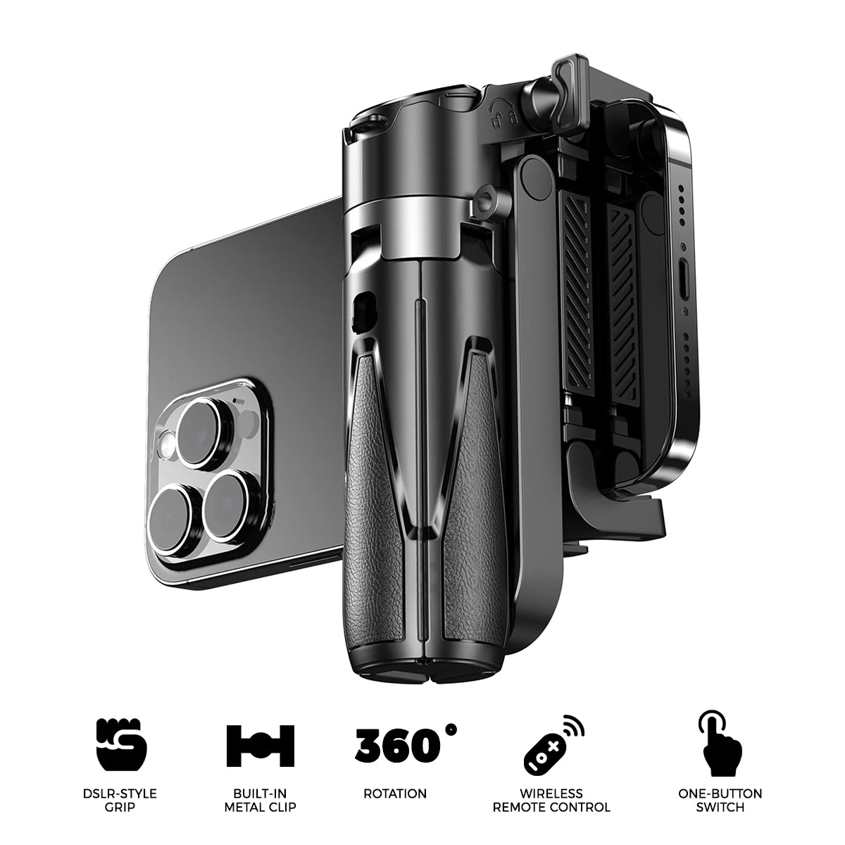 Vyvylabs Palm Super Mini Multifunctional Selfie Stick (Black) (VBZX01-BK)