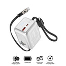 Vyvylabs BoostGo Power Bank 10000mAh 22.5W with Retractable C+L Fast Charging Cable (Silver) (XHD-G72-SLV)