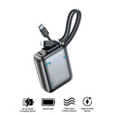 Vyvylabs SwiftPow Power Bank 10000mAh 22.5W with Dual Cable C+L (Black) (XG-D930-BK)