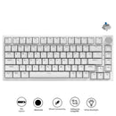 Ajazz AK820 White Backlit Wired 75% Hot-Swappable Mechanical Keyboard (White) (Blue Switch)