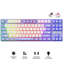 Ajazz AK870MC RGB Wired 87-Keys TKL Gasket-mounted Hot Swappable Mechanical Keyboard (Purple/White) (Brown Switch, Red Switch)