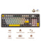 Ajazz AK980 RGB Tri-Mode 98% 97-Keys Gasket-Mounted Hot-Swappable Mechanical Keyboard with 1.14" TFT Display Screen & Knob (Black/Grey/Yellow) (Maillard Switch, Gift Switch V2)